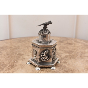 Srebrna Szkatuła - Cukiernica Basaminka - Srebro Rosja pr 84 - Orzeł